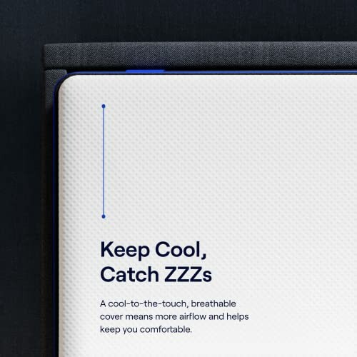 Cooling mattress cover with text 'Keep Cool, Catch ZZZs'.