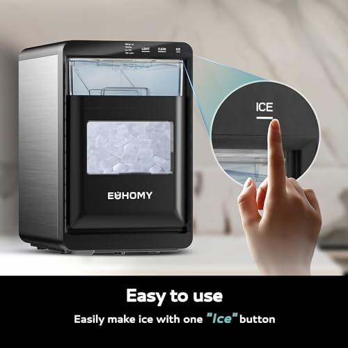 Euhomy ice machine with one-touch ice button.