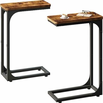 QEEIG Narrow C Shaped Side Table Set