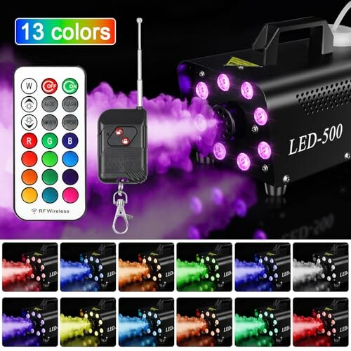 LED machine with remote control and colorful lights