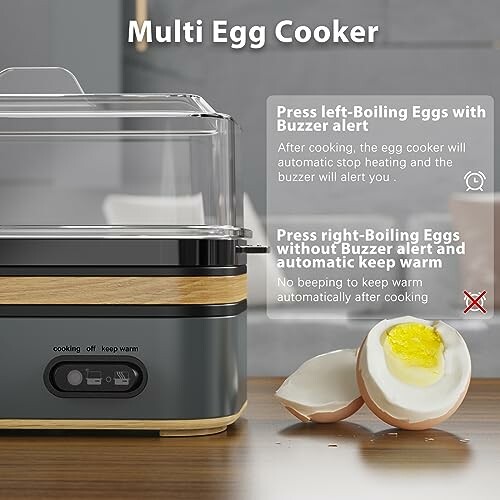 Multi egg cooker with boiled eggs and instructions.