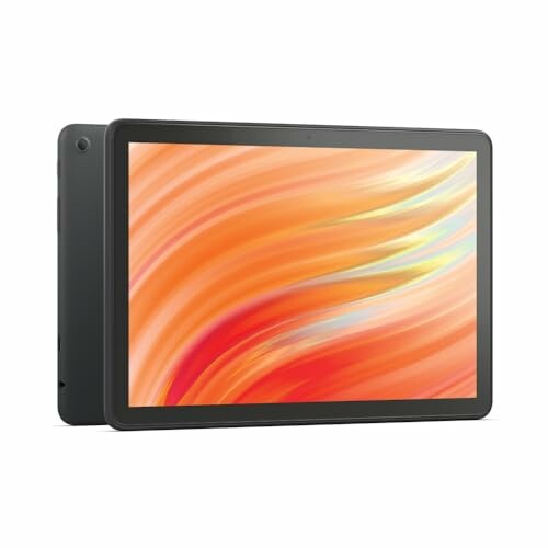 Side view of the Amazon Fire HD 10 tablet showcasing its sleek design